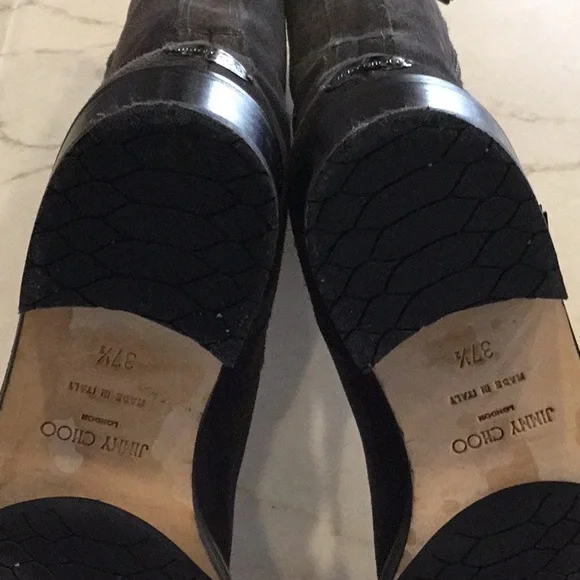 Jimmy Choo Gray Suede Heel Boots - Picture 10 of 16